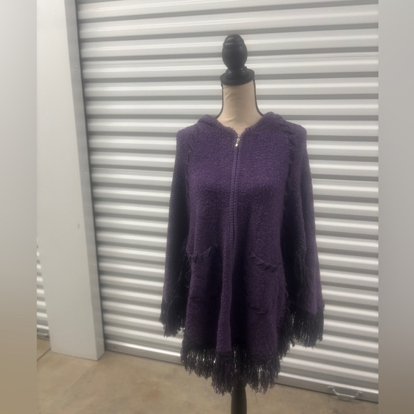 Flower Sweaters - 💜 Flower Purple Hooded Fringe Cardigan – One Size